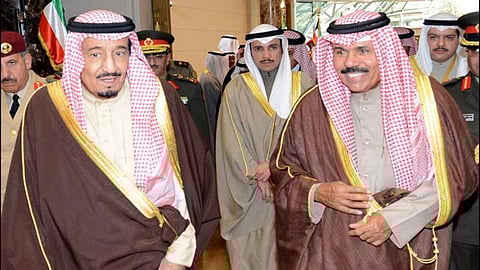 القيادة الكويتية تهنئ خادم الحرمين بالذكرى السابعة لتوليه مقاليد الحكم