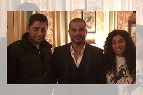 عمرو دياب يزور دينا الشربيني داخل كواليس مسلسلها الجديد زي الشمس