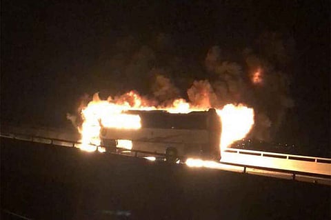 36 وفاة و4 إصابات في حادث باص المعتمرين بطريق الهجرة