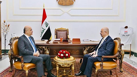 شعار المتظاهرين يزين مكتب الرئيس العراقي وسط تصاعد الاحتجاجات