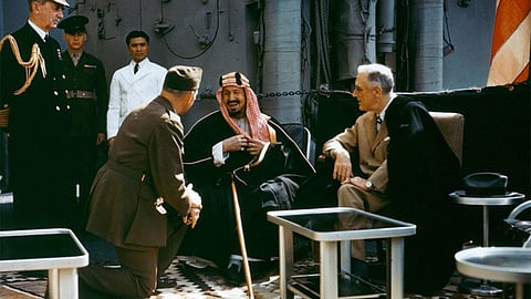 فيديو يوثق أهم لحظة في مسيرة العلاقات السعودية - الأمريكية