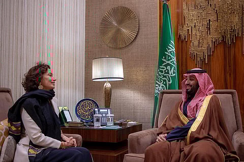 ولي العهد يلتقي مديرة اليونسكو.. استعرضا مبادرات وبرامج سعودية ثقافية