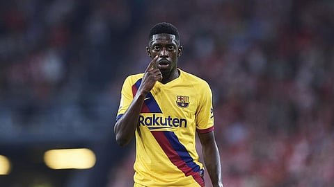 انسحاب ديمبلي من تدريبات برشلونة بسبب الإصابة