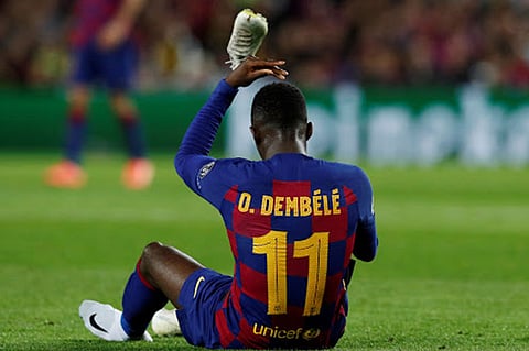 برشلونة يعلن مدة غياب ديمبلي عن الملاعب