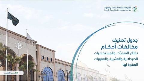 «الغذاء والدواء» تعلن جدول تصنيف مخالفات أحكام نظام المنشآت والمستحضرات الصيدلانية والعشبية