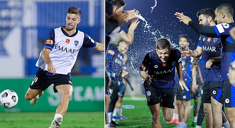 استعداداً لمواجهة ضمك.. إقامة ممر شرفي للأرجنتيني فييتو من لاعبي الهلال خلال ظهوره الأول بالتدريبات