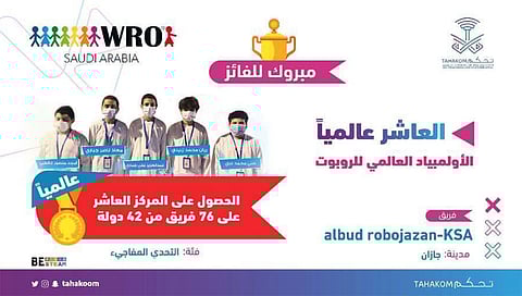 إنجاز وطني.. «تعليم جازان» الأول عربيًا والعاشر عالميًا في أولمبياد الروبوت العالمي