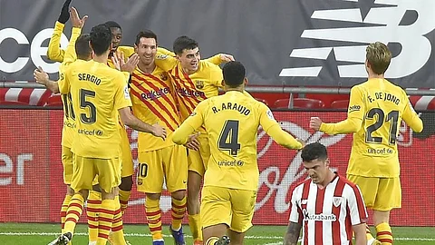 ميسي يقود برشلونة لقلب الطاولة على بلباو بثلاثية في الدوري الإسباني