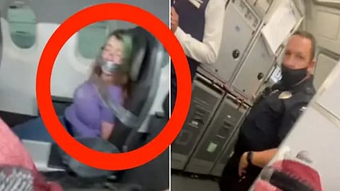 «أمريكان إير لاينز» تعلق على تكبيل مسافرة في مقعدها بشريط لاصق