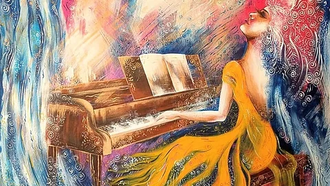 آلاء خياط.. لوحاتها تعزف ألحانًا قيثارية تفيض سحرًا