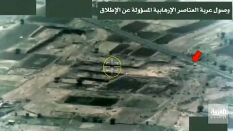 مقطع يوثق لحظة تدمير التحالف منصة لإطلاق المفخخات من صنعاء استخدمت بهجوم أبها