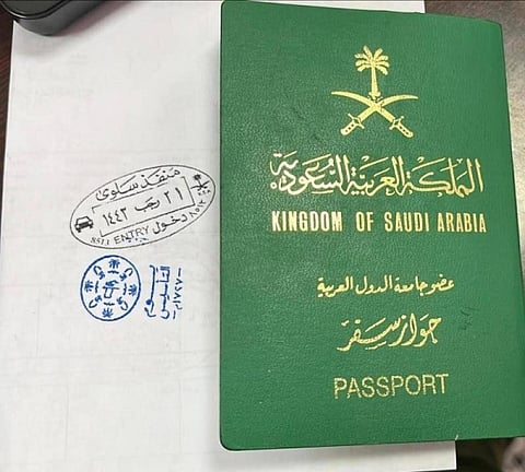 Special Founding Day stamp put on passports of passengers on Feb. 22