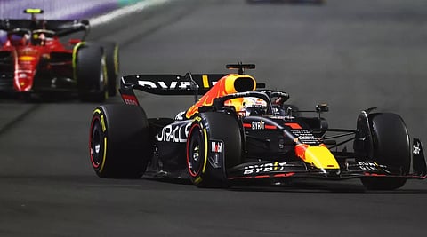Max Verstappen left it late to claim his first grand prix victory of the season in Saudi Arabia