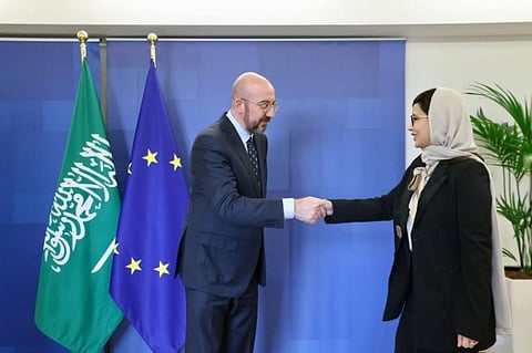 Saudi Ambassador Haifa Al-Jedea presents credentials to European Council president