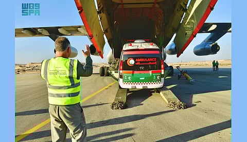 Eighth Saudi Relief Plane Arrives in El Arish to Help the Palestinian People in Gaza Strip