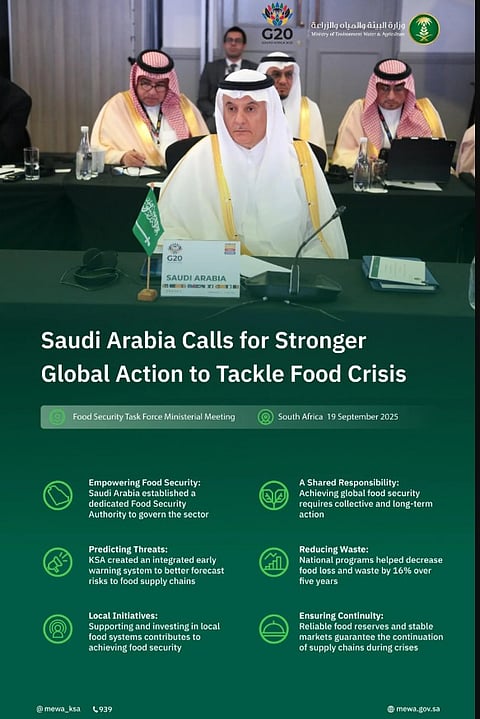 Saudi Arabia Calls for Stronger Global Action to Tackle Food Security Challenges