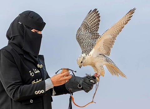 Saudi Female Falconer Turns Childhood Passion into Mastery of Falconry