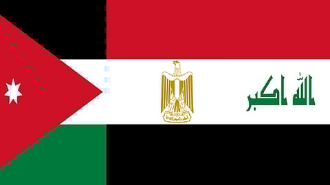 Jordan, Egypt and Iraq flag's