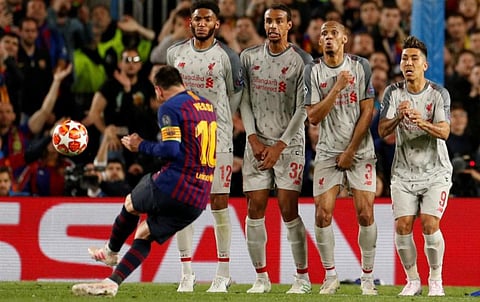 Messi scored the third goal in Liverpool