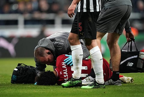 Salah was injured in the Newcastle match