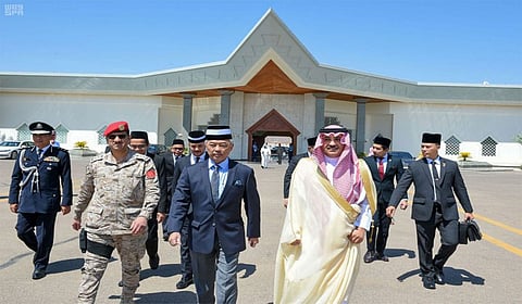 King of Malaysia during his visit to Medina