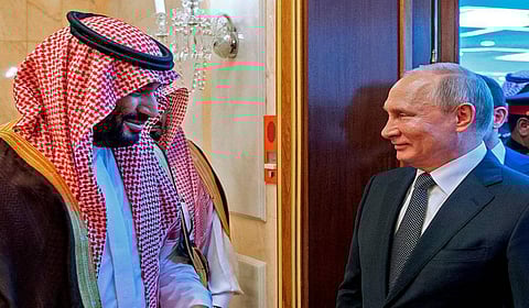 An archive photo: Prince Mohammed bin Salman meets with President Putin in Riyadh