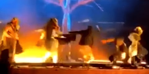The arrested while stabbing three performers at a live show in Saudi Arabia’s capital Riyadh