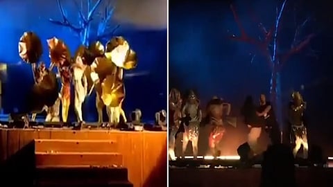 The arrested while stabbing three performers at a live show in Saudi Arabia’s capital Riyadh