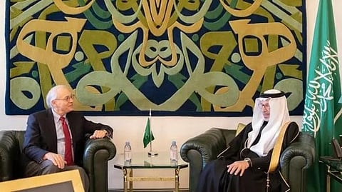 Saudi Arabia’s Minister of State for African Affairs Ahmed bin Abdulaziz Kattan meeting with the US Special Envoy for Sudan Ambassador Donald Booth