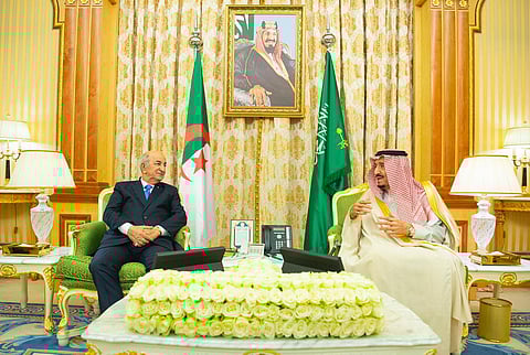 King Salman, Algerian President Hold Talks in Riyadh