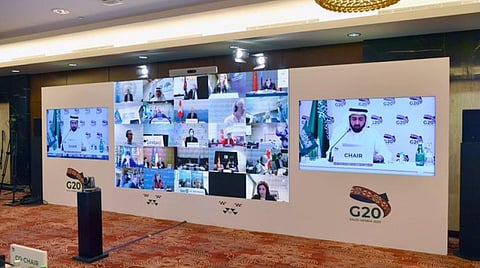 G20 Health Ministers hold their virtual meeting. G20 Saudi Arabia Twitter account