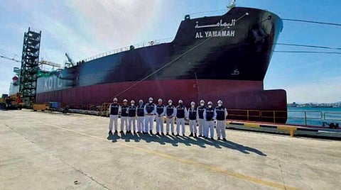 The Al Yamamah oil tanker that Kuwait received last week. KUNA