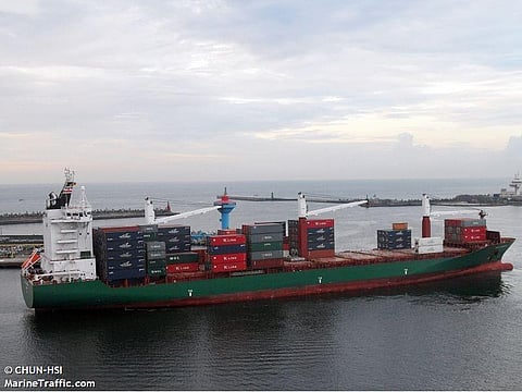 The Joint Forces of the Coalition eases the sail of 'AS PAOLO' ship from Port of Jeddah to Hodeida Port