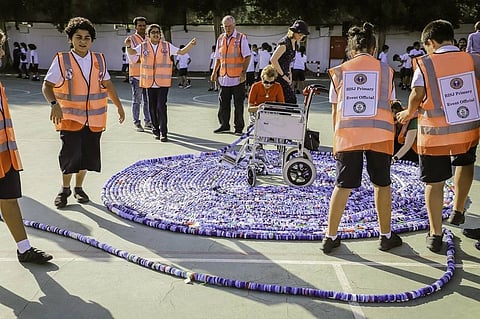 Jeddah school chains 300k+ bottle caps together to set Guinness World Record