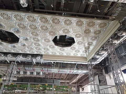 Work continues to complete the construction of King Abdulaziz Gate, Grand Mosque's main entrance.