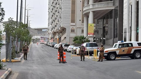 Security forces seen at the entrance of the holy city of Makkah days before the start of the Hajj pilgrimage. (SPA)