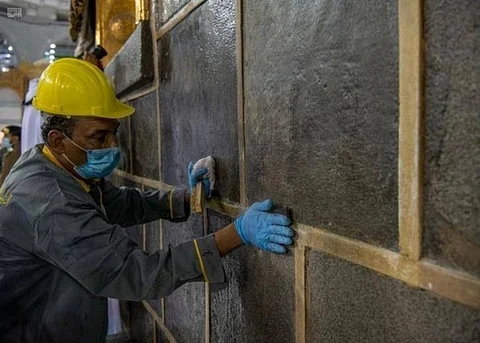 Periodic maintenance works of the Holy Kaaba completed