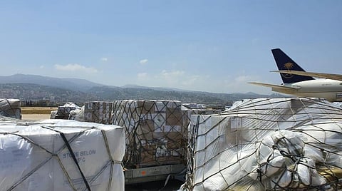 Third KSrelief Plane Arrives in Beirut as Part of Relief Aid Bridge