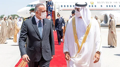 Iraq’s PM meets with Abu Dhabi Crown Prince in UAE to discuss bilateral ties.