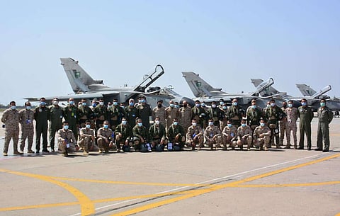 The Commander of King Abdulaziz Air Base in the Eastern Sector, Maj. Gen. Pilot Eid Bin Barak Al-Otaibi visited on Sunday the Royal Saudi Air Force (RSAF) group participating in the mixed air exercise (2021 Air Excellence Center Exercise), in Pakistan.