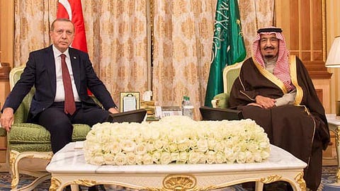 King Salman and Turkish President Tayyip Erdogan discussed bilateral ties in a call on Tuesday; the second conversation between the two leaders in less than a month - Archive photo