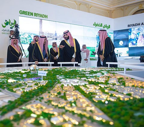 Deviating from expectations, Saudi Arabia; largest oil exporter, active in climate change issues: An archive photo of King Salman and Crown Prince inaugurate the green Riyadh projects in the Saudi capital