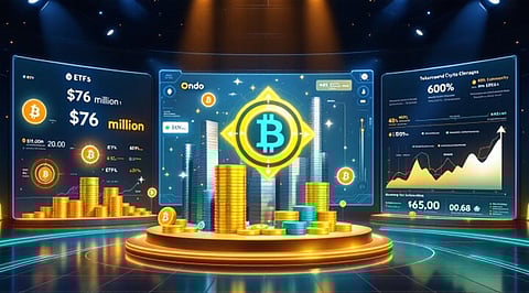 Bitcoin ETFs Attract $76M Amidst Ondo's RWA Strength & the Launch of FloppyPepe's Trending AI Presale