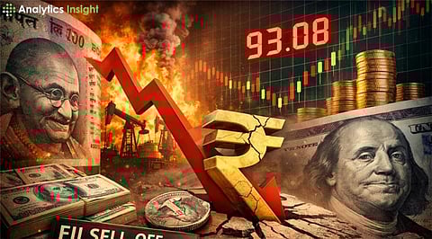 Rupee Breaches 93 vs Dollar as Oil Shock, FII Outflows Bite