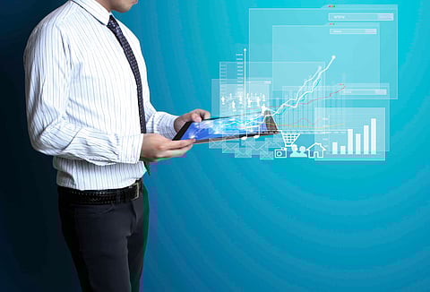 touch- tablet in hands