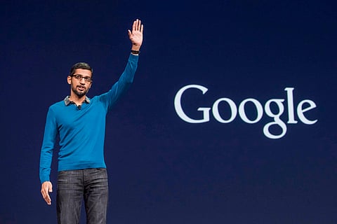 Sundar Pichai, senior vice president of products for Google Inc., speaks during the Google I/O Annual Developers Conference in San Francisco, California, U.S., on Thursday, May 28, 2015. Google Inc. unveiled payment services, security upgrades and access to HBO movies and shows for its popular Android software, seeking to push back against growing competition from rivals such as Apple Inc. Photographer: David Paul Morris/Bloomberg via Getty Images