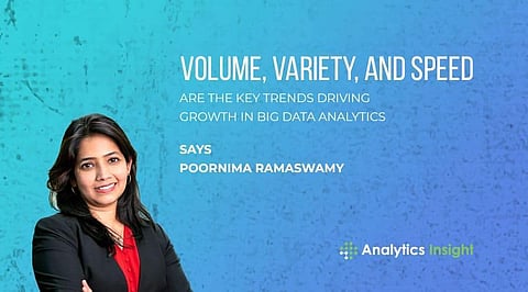 “Volume, Variety, and Speed Are the Key Trends Driving Growth in Big Data Analytics” Says Poornima Ramaswamy