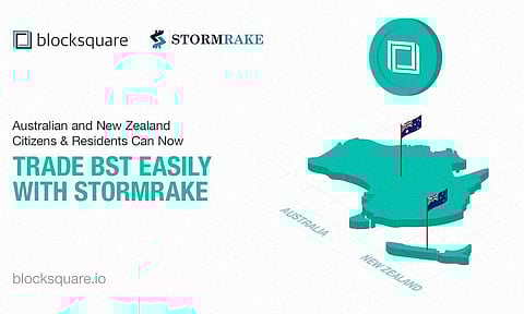 Australian and New Zealand Citizens & Residents Can Now Trade Blocksquare Token with Ease through Stormrake Cryptocurrency Brokers