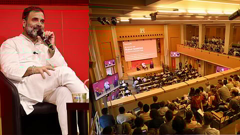 மாணவர்களுடன் உரையாடும் ராகுல் காந்தி