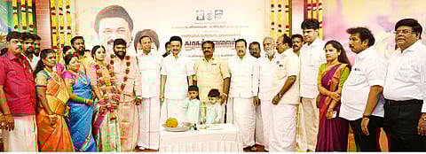 சென்னை, தி.மு.க. நிர்வாகி இல்லத் திருமண விழாவில் மு.க.ஸ்டாலின்